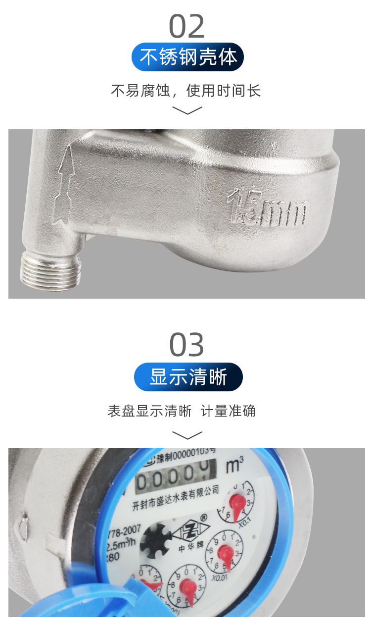 旋翼式不锈钢立式水表